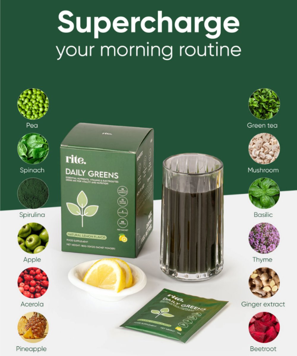 Rite Daily Greens Drink Mix - 15 Sachets