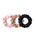 Slip Silk Classic Large Scrunchie (1 X Black 1 X Pink 1 X Caramel)