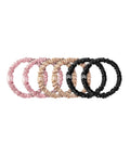 Slip Silk Skinnie Scrunchie (2 X Black 2 X Pink 2 X Caramel)