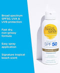 Bondi Sands SPF 50+ Aerosol Mist Spray Fragrance Free 