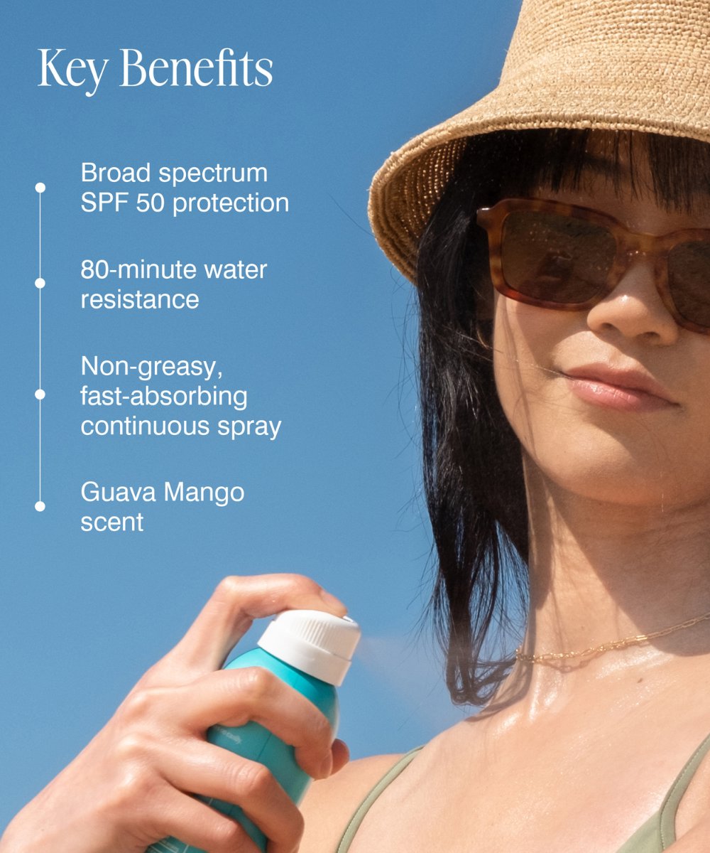 COOLA Sport Continuous Spray SPF 50 Guava Mango 
