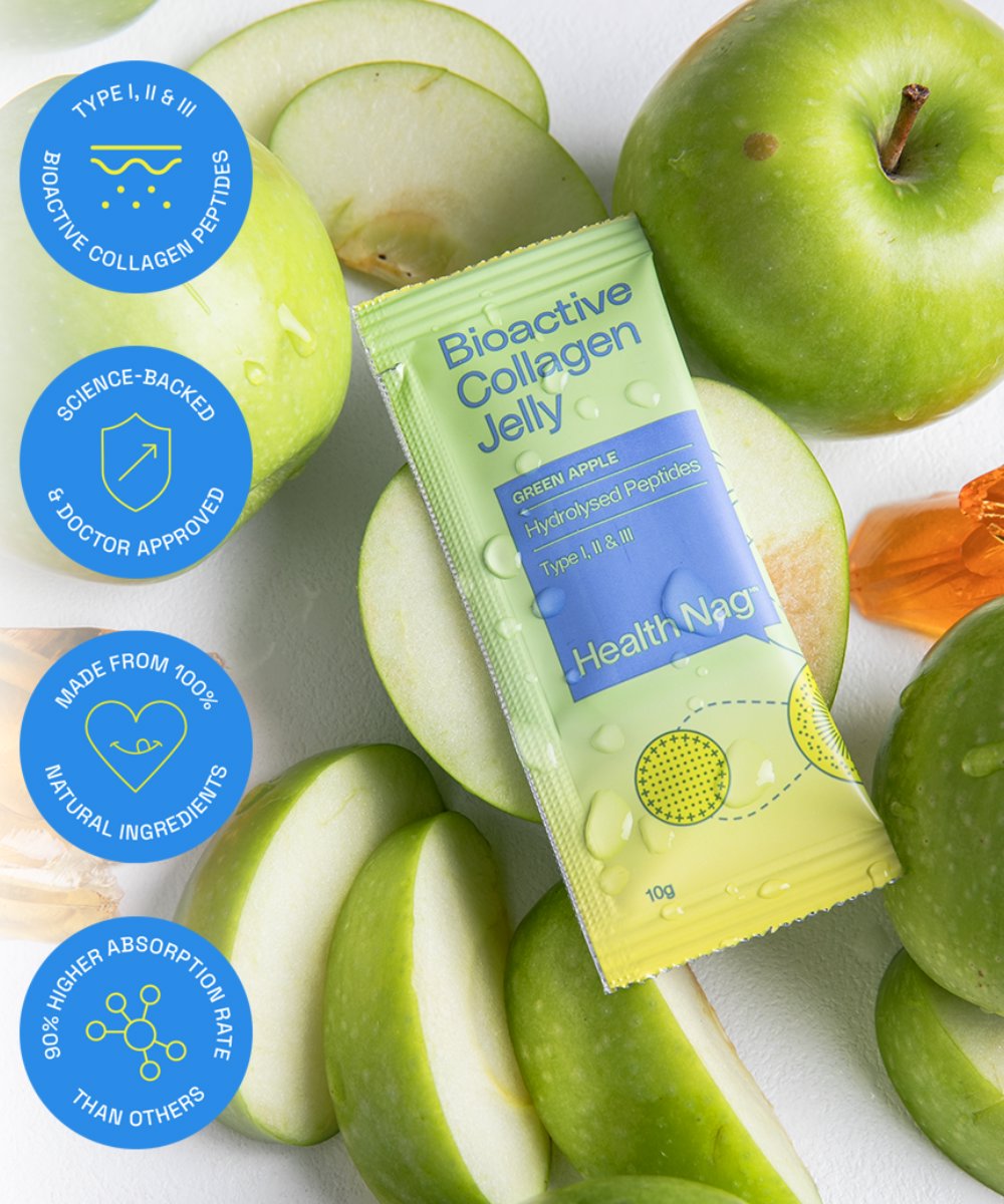 Health Nag Bioactive Collagen Jelly Sachets – Green Apple 