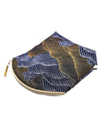 Holistic Silk Limited Edition Lavender Make Up Bag - Gold Waves Silk Brocade 