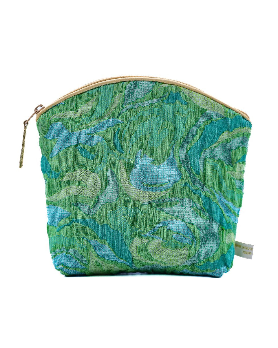 Holistic Silk Limited Edition Lavender Make Up Bag - Textured Jade Silk Brocade 