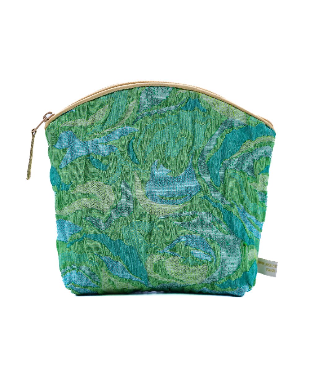 Holistic Silk Limited Edition Lavender Make Up Bag - Textured Jade Silk Brocade 