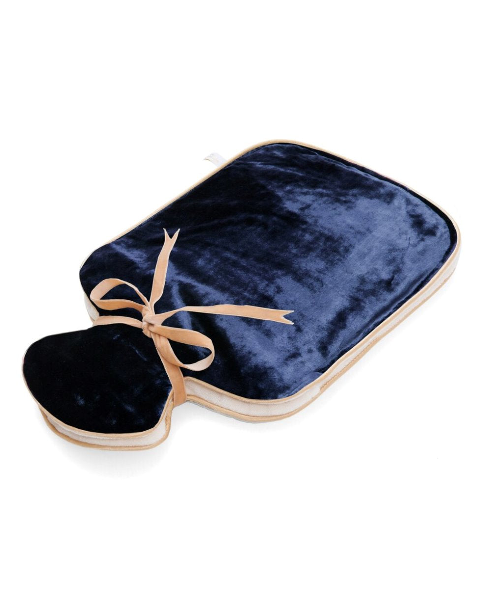 Holistic Silk Silk Velvet Hot Water Bottle - Navy 