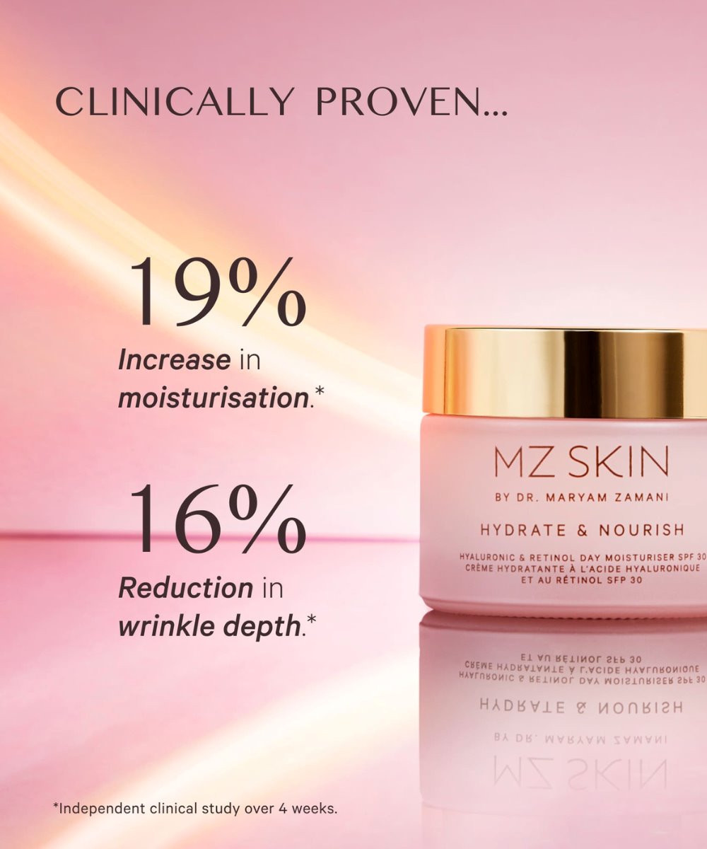 MZ Skin Hydrate & Nourish Hyaluronic & Retinol Day Moisturiser SPF 30 