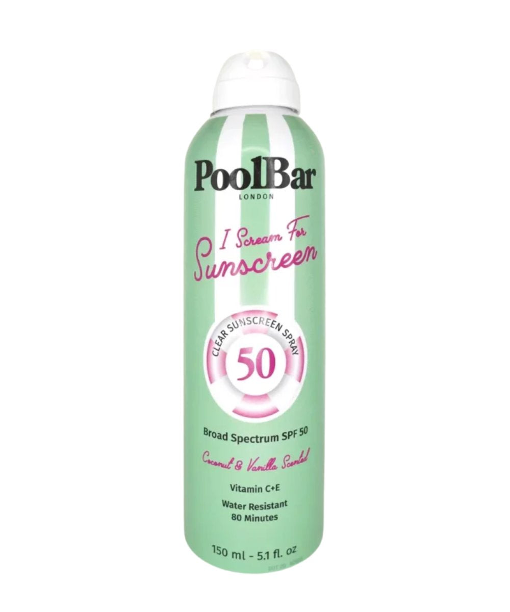 PoolBar London I Scream For Sunscreen - Broad Spectrum SPF 50 / 150ML Clear Sunscreen Spray 