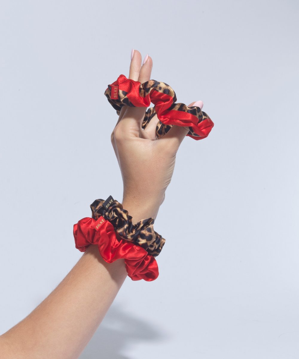 SILKE London SILKE Hair Scrunchies - Leopard Red 