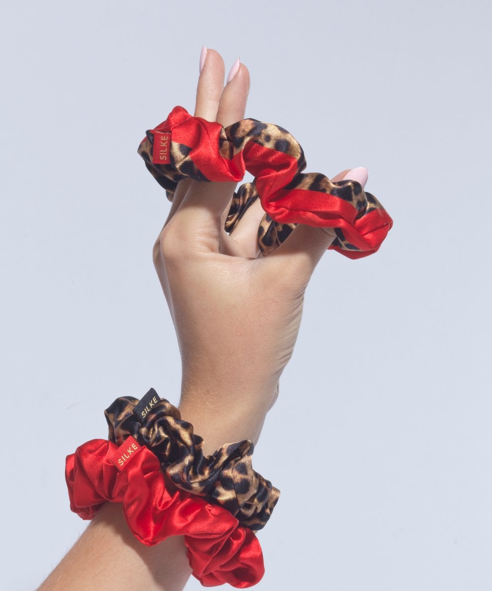 SILKE London SILKE Hair Scrunchies - Leopard Red 