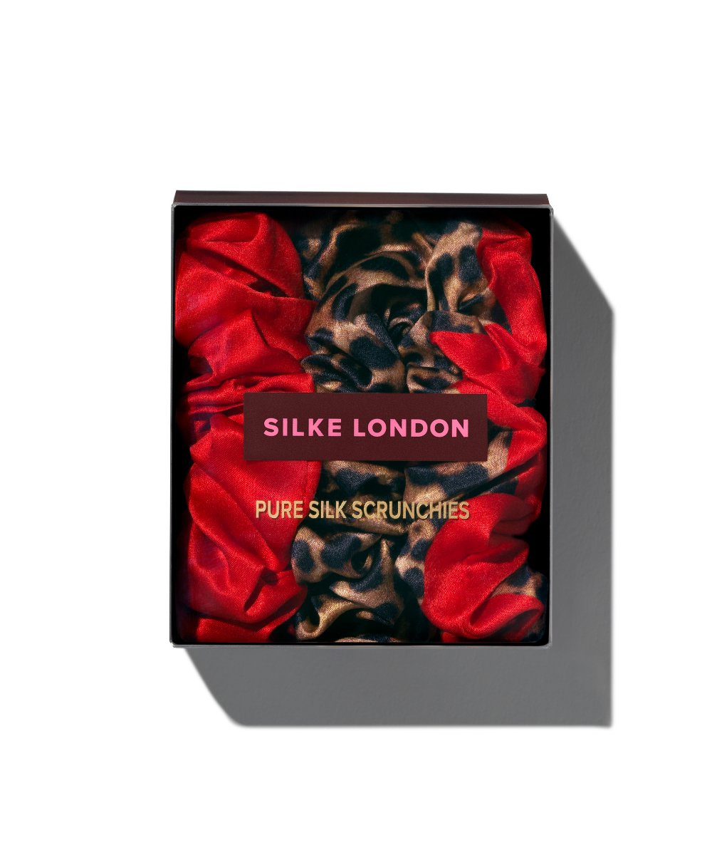 SILKE London SILKE Hair Scrunchies - Leopard Red 