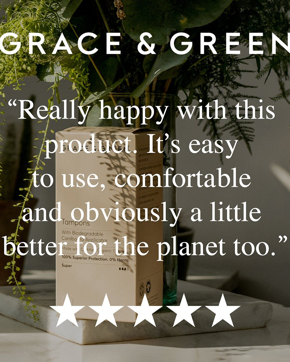 Grace & Green Organic Biodegradable Applicator Tampons - Super 