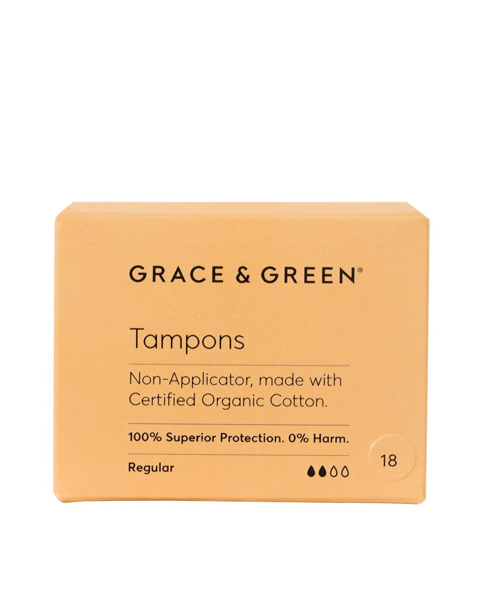 Grace & Green Organic Non Applicator Tampons - Regular 
