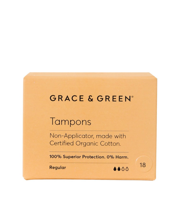 Grace & Green Organic Non Applicator Tampons - Regular 