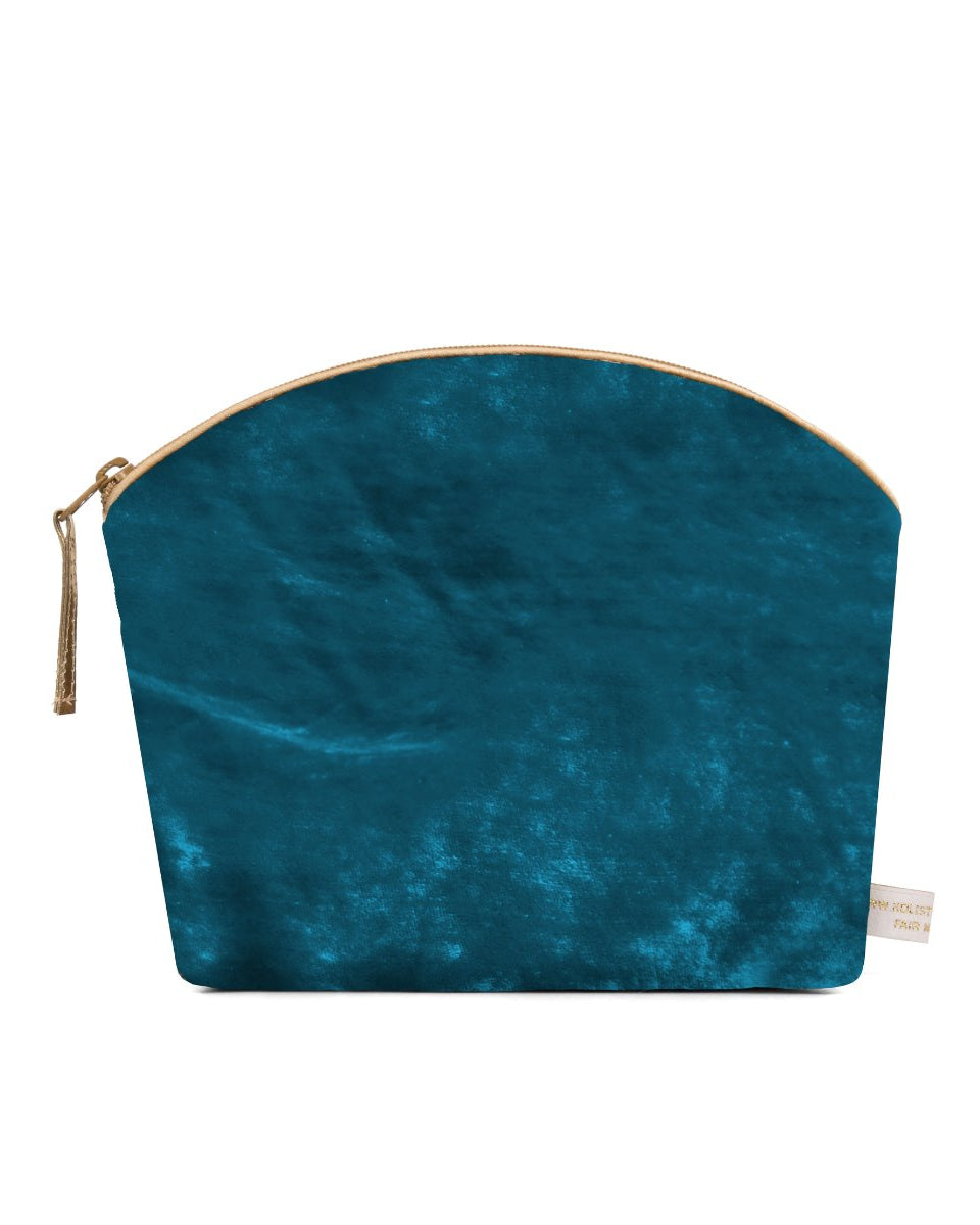 Holistic Silk Lavender Make Up Bag - Turquoise Silk Velvet 