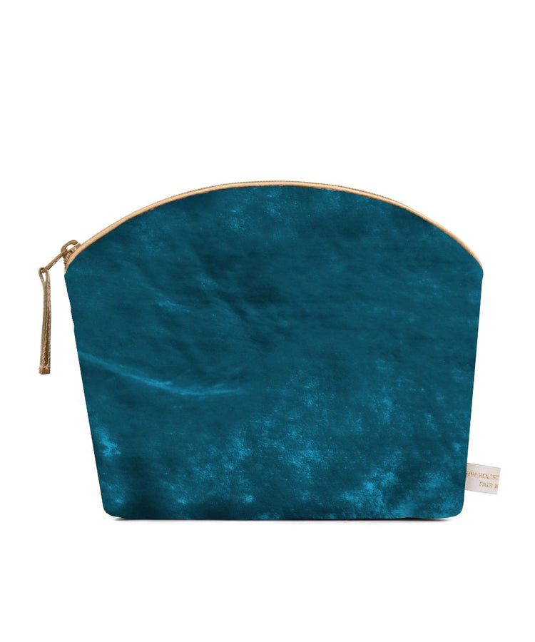 Holistic Silk Lavender Make Up Bag - Turquoise Silk Velvet 