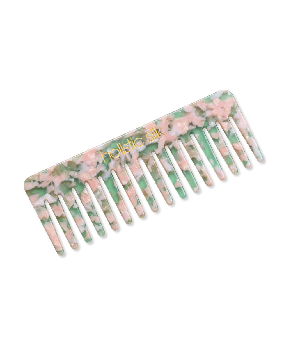 Holistic Silk Wide Detangling Comb - Rose Multi 