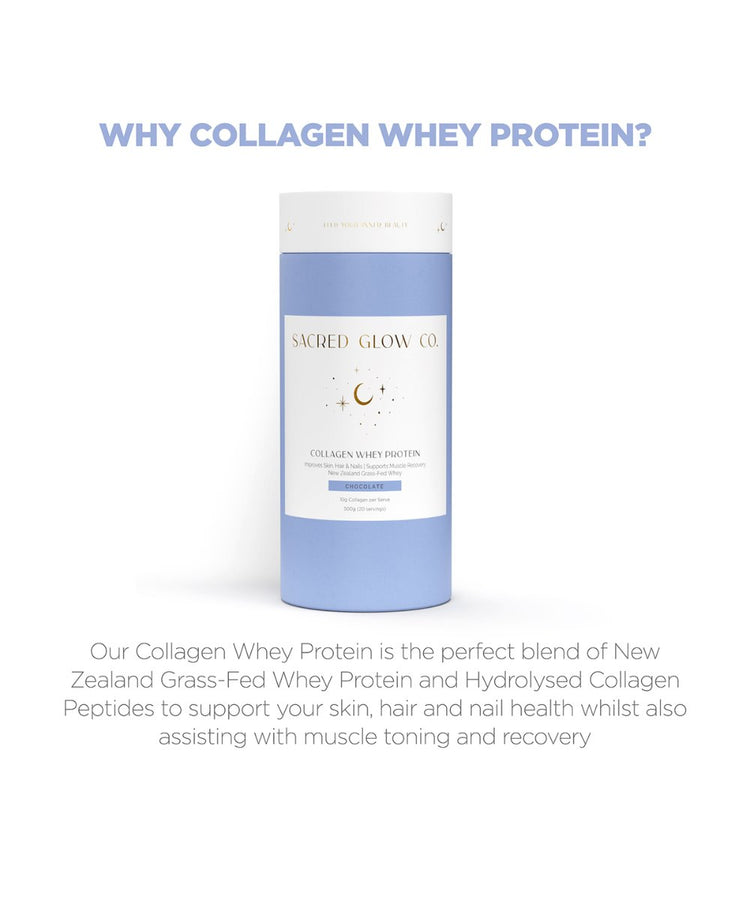 Sacred Glow Co. Collagen Whey Protein - Natural Chocolate Flavour 