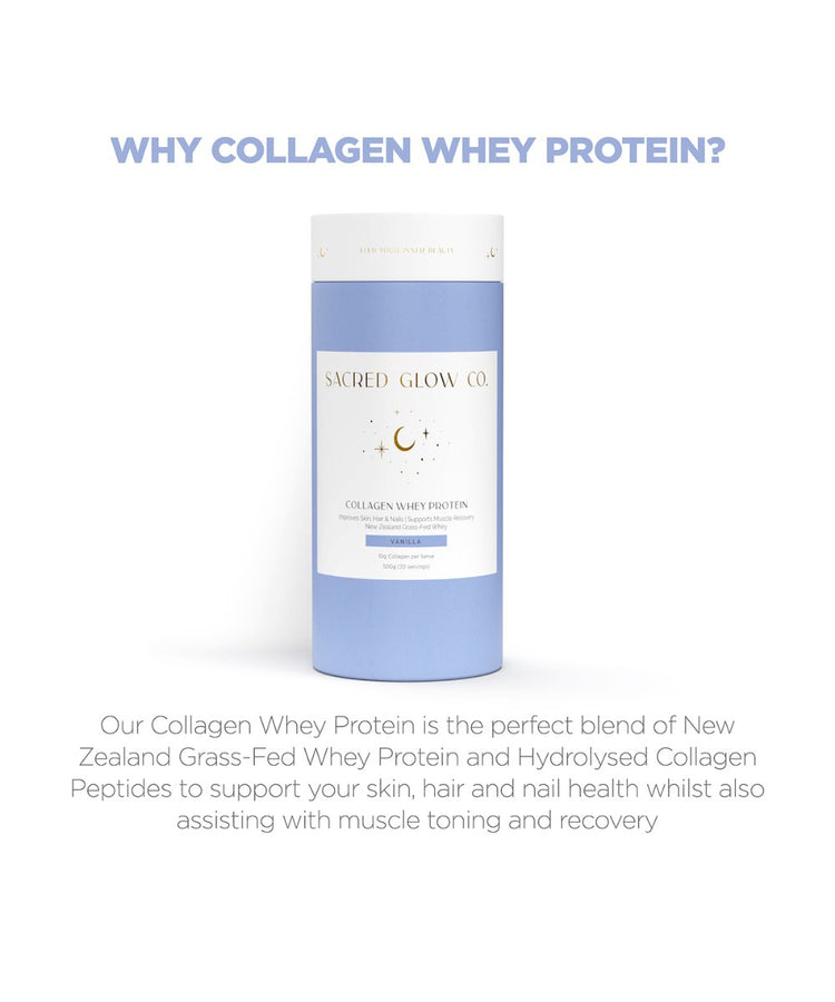 Sacred Glow Co. Collagen Whey Protein - Natural Vanilla Flavour 