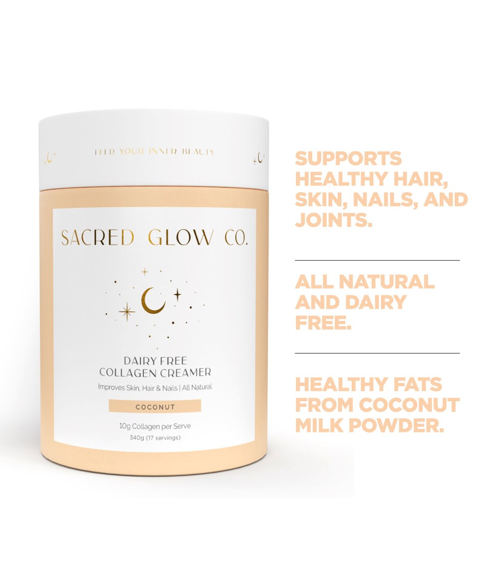 Sacred Glow Co. Dairy Free Collagen Creamer - Natural Coconut Flavour 