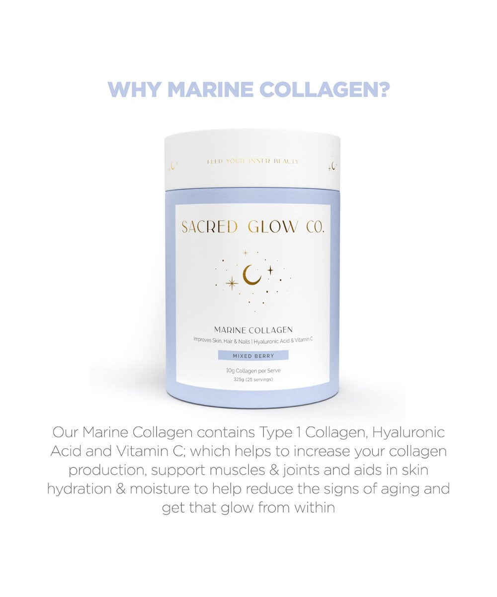Sacred Glow Co. Marine Collagen - Natural Mixed Berry Flavour 
