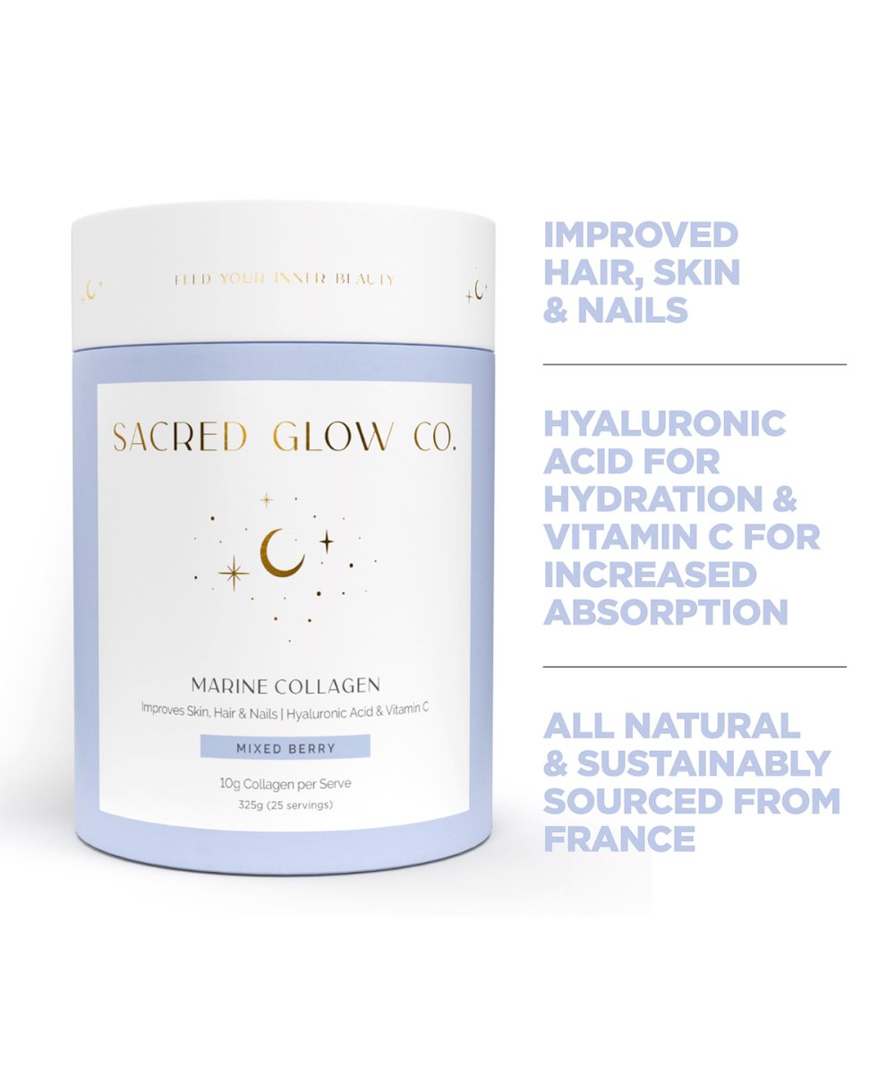 Sacred Glow Co. Marine Collagen - Natural Mixed Berry Flavour 