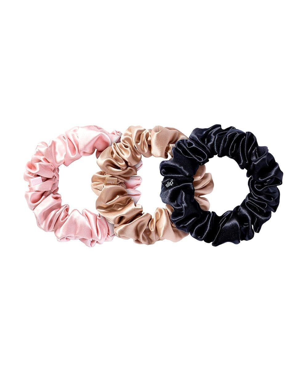 Slip Silk Classic Large Scrunchie (1 X Black 1 X Pink 1 X Caramel) 