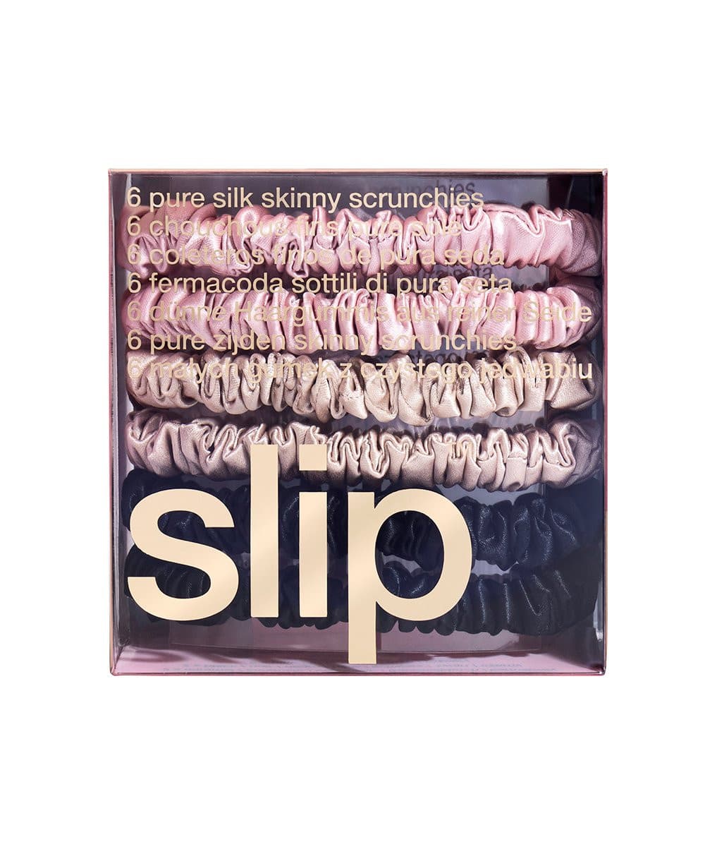 Slip Silk Skinnie Scrunchie (2 X Black 2 X Pink 2 X Caramel) 
