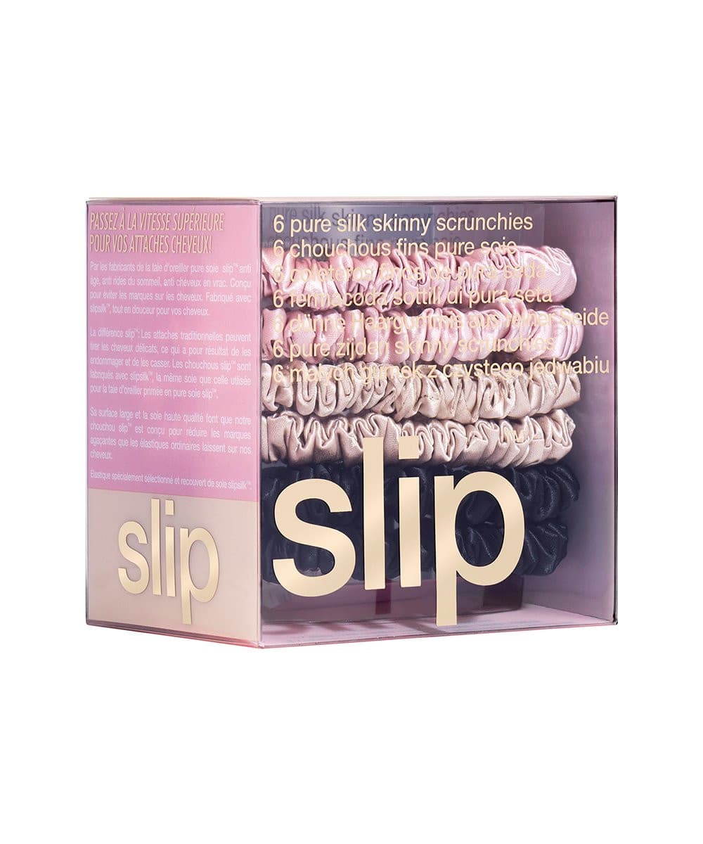 Slip Silk Skinnie Scrunchie (2 X Black 2 X Pink 2 X Caramel) 